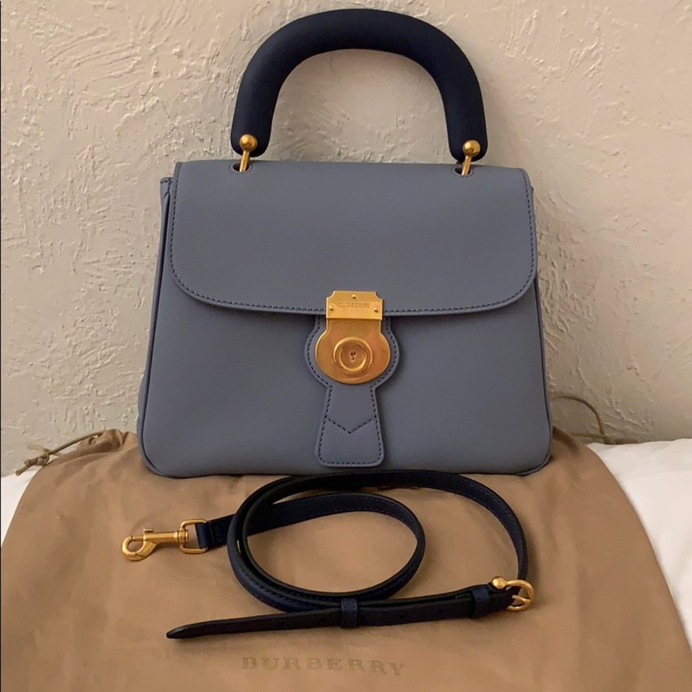RARE Burberry DK88 Handbag (Light Blue/Navy)